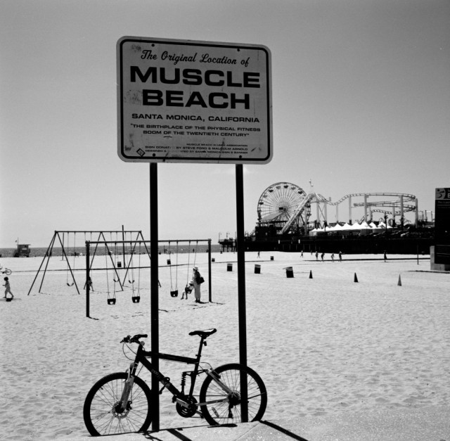Photo: The original location of 'Muscle Beach', before it moved to Venice a short distance down the coast.